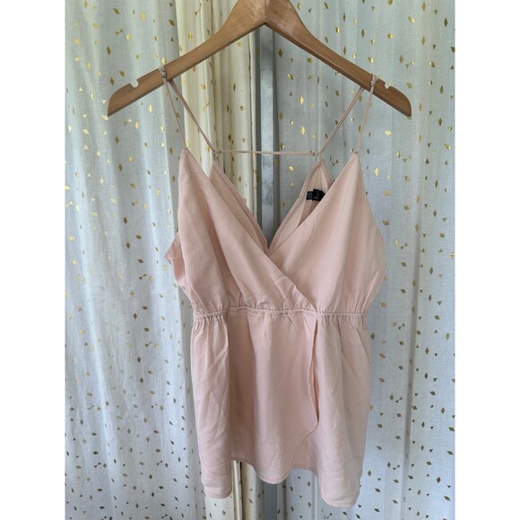 Volcom True To This Faux Wrap Surplice Elastic Empire Waist Adjustable Cami Top - Picture 2 of 7